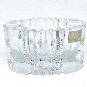 CLEARANCE Vtg Heavy Crystal Chunky Ashtray Art Glass/Trinket MIKASA Slovenia